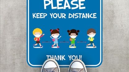 Keep Your Distance Elementary Floor Sticker