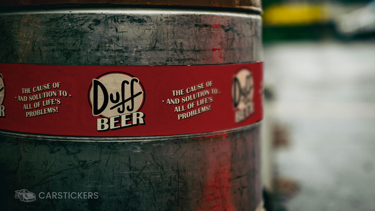 Keg Wrap Stickers Applied