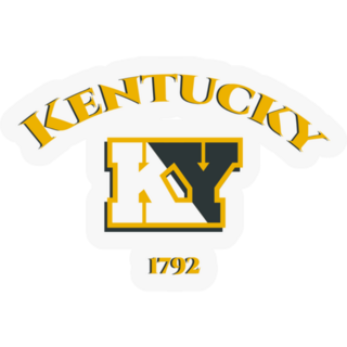Kentucky Inscription And Founded 1792. Illustration Sticker