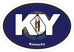 Kentucky Ky State Flag Oval Sticker