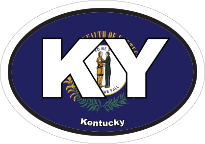 Kentucky Ky State Flag Oval Sticker