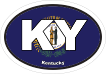 Kentucky Ky State Flag Oval Sticker