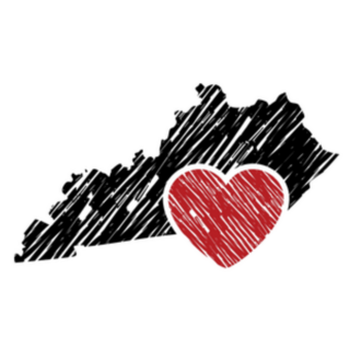 Kentucky Map And Heart Logo Sticker