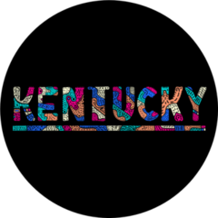 Kentucky Multicolor Doodle Lettering Sticker