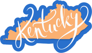 Kentucky State And Text Sticker