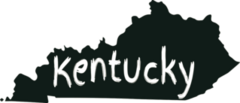 Kentucky State With Typography Sticker