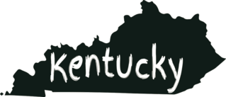 Kentucky State With Typography Sticker