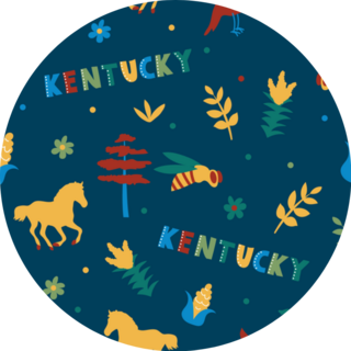 Kentucky Theme State Symbols Pattern Sticker
