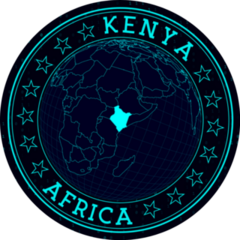 Kenya Africa Round Sticker