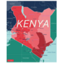 Kenya Country Detailed Map With Regions Sticker
