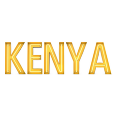 Kenya - Country Name Yellow Neon Sticker