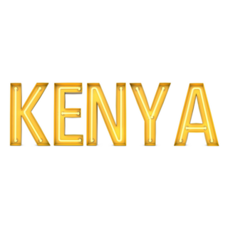 Kenya - Country Name Yellow Neon Sticker