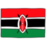 Kenya Flag Doodle Sticker