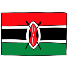 Kenya Flag Doodle Sticker
