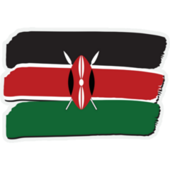 Kenya Flag Hand Drawn Sticker