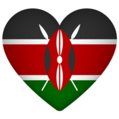 Kenya Flag In Heart Shape Sticker