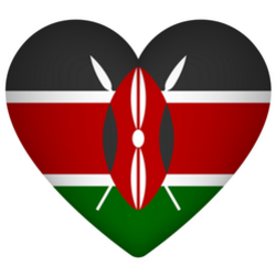 Kenya Flag In Heart Shape Sticker