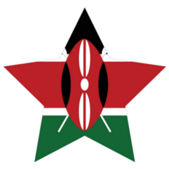 Kenya Flag Star Sticker 