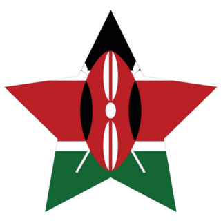 Kenya Flag Star Sticker 
