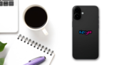 Kenya Gradient Lettering On Black Sticker on a Phone (New) example