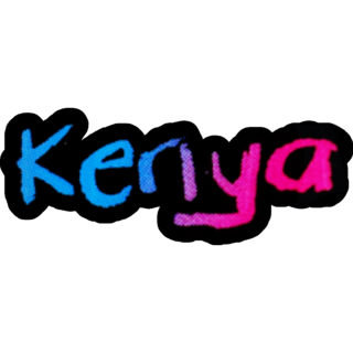 Kenya Gradient Lettering On Black Sticker