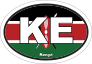 Kenya Ke Flag Oval Sticker