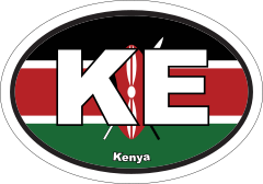 Kenya Ke Flag Oval Sticker