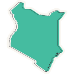 Kenya Map - Blue Sticker 