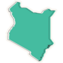 Kenya Map - Blue Sticker 