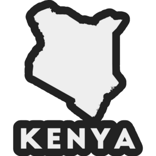 Kenya Map Icon On Black Sticker