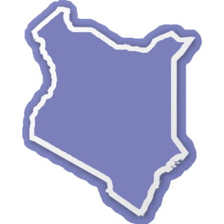 Kenya Map On Purple Sticker