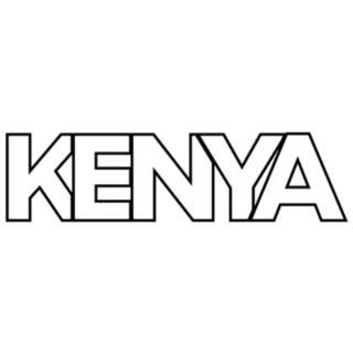 Kenya Outline Lettering Sticker