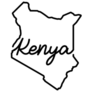 Kenya Outline Map Lettering Sticker