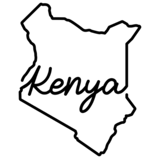 Kenya Outline Map Lettering Sticker