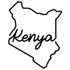 Kenya Outline Map Lettering Sticker