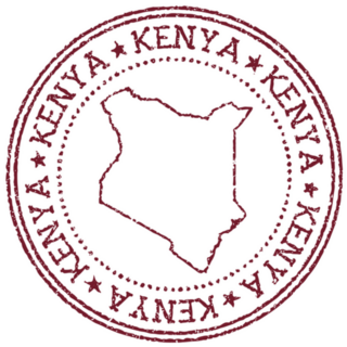 Kenya Round Rubber Stamp Sticker