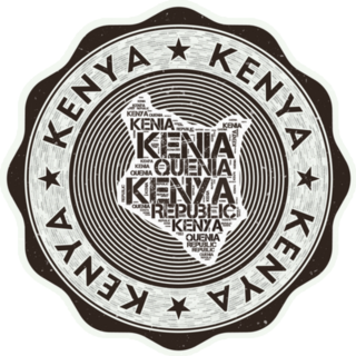 Kenya Seal Country Round Logo Sticker