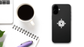 Kenya Stamp Map Compass Sticker on a Phone (New) example