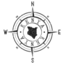 Kenya Stamp Map Compass Sticker