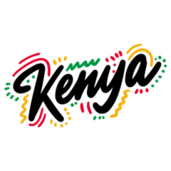 Kenya Vibrant Calligraphy Sticker