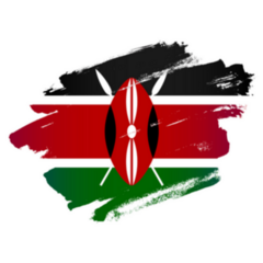 Kenyan Flag Brush Strokes Drawn By Hand Sticker
