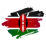 Kenyan Flag Brush Strokes Drawn By Hand Sticker