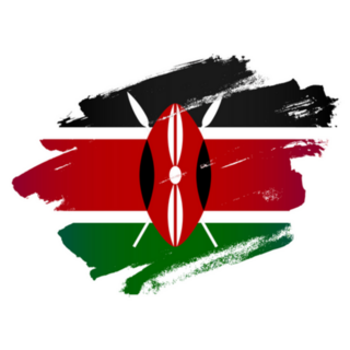 Kenyan Flag Brush Strokes Drawn By Hand Sticker