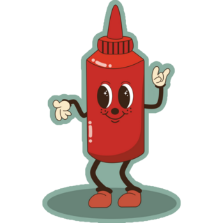 Ketchup, Tomato Sauce Fast Food Character Sticker