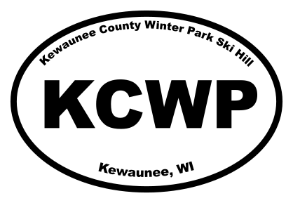 Kewaunee County Winter Park Ski Hill Oval Sticker