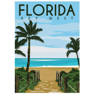 Key West Florida Illustration Sticker