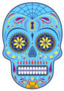 Keyhole Blue Day of the Dead Skull Sticker