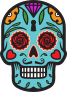 Keyhole Day of the Dead Skull Sticker