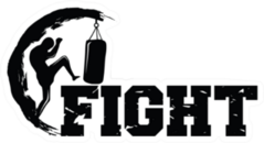 Kick Boxing And Martial Arts Logo Fight Sticker