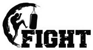 Kick Boxing And Martial Arts Logo Fight Sticker